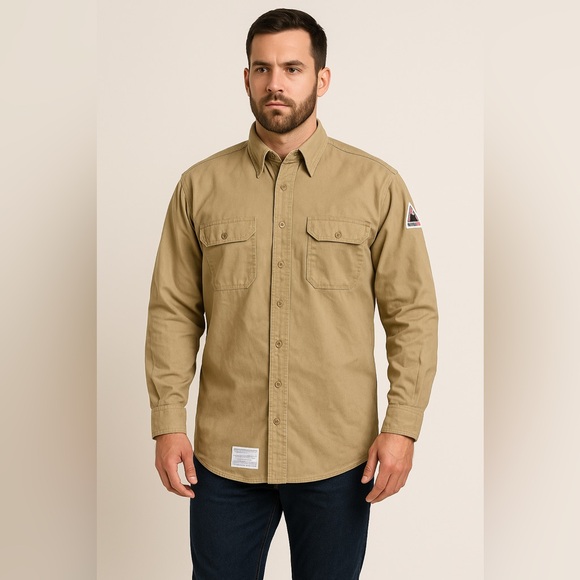 Bulwark FR Flame Resistant Khaki Work Shirt XL